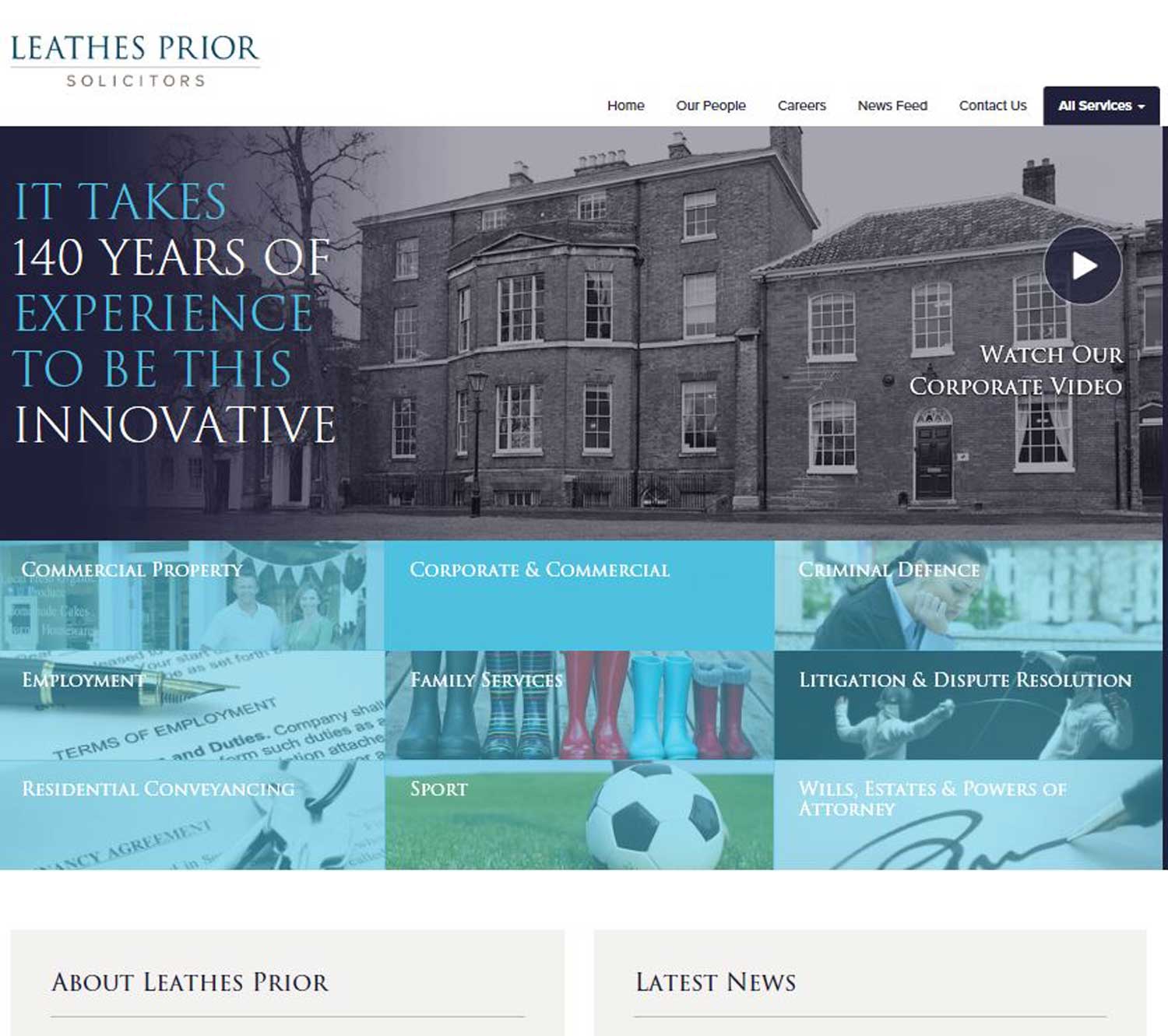 Website design for Leathes Prior solicitors